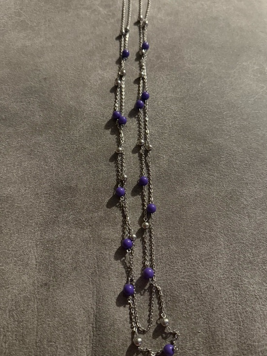 Jewelry - Delicate Multi-Strand Purple Bead Necklace - Women Jewelry